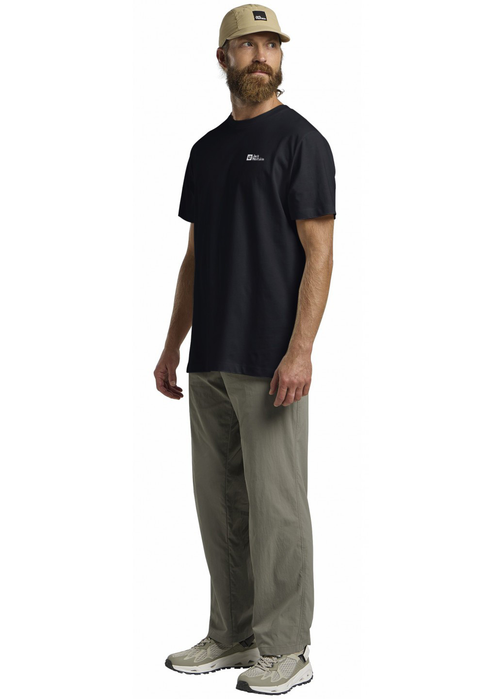 Чорна футболка Jack Wolfskin ESSENTIAL T M