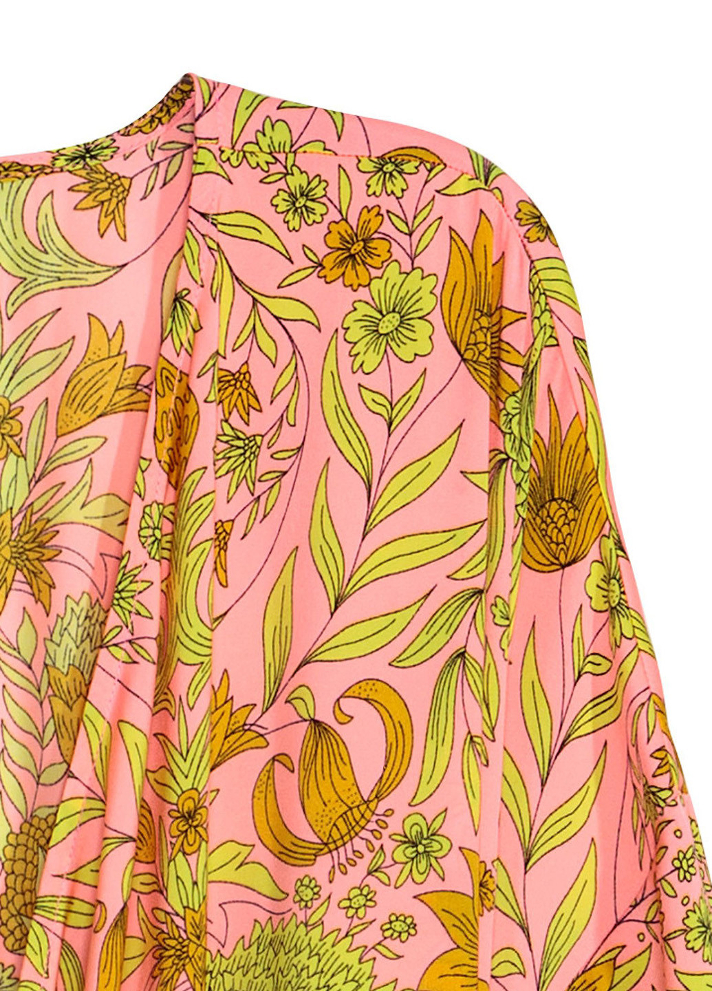 Накидка H&M цветочная розовая пляжная полиэстер