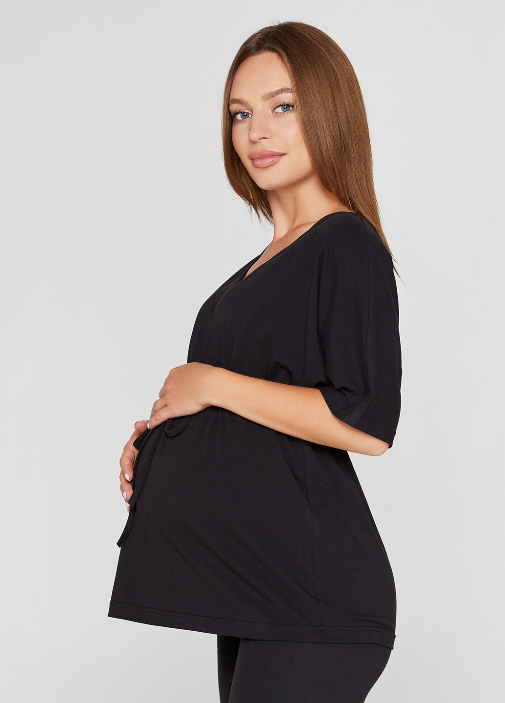 Чорна літня футболка для вагітних Lullababe
