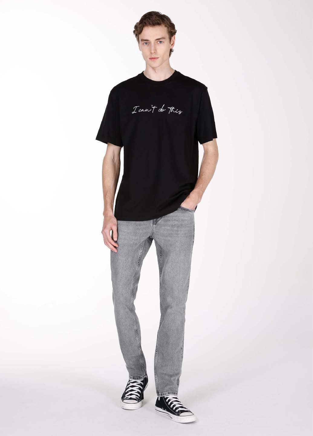 Серые демисезонные зауженные джинсы Colin's