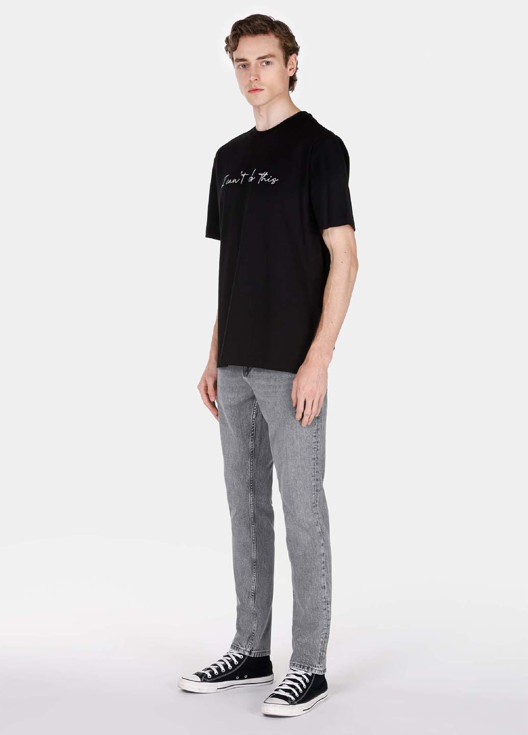 Серые демисезонные зауженные джинсы Colin's