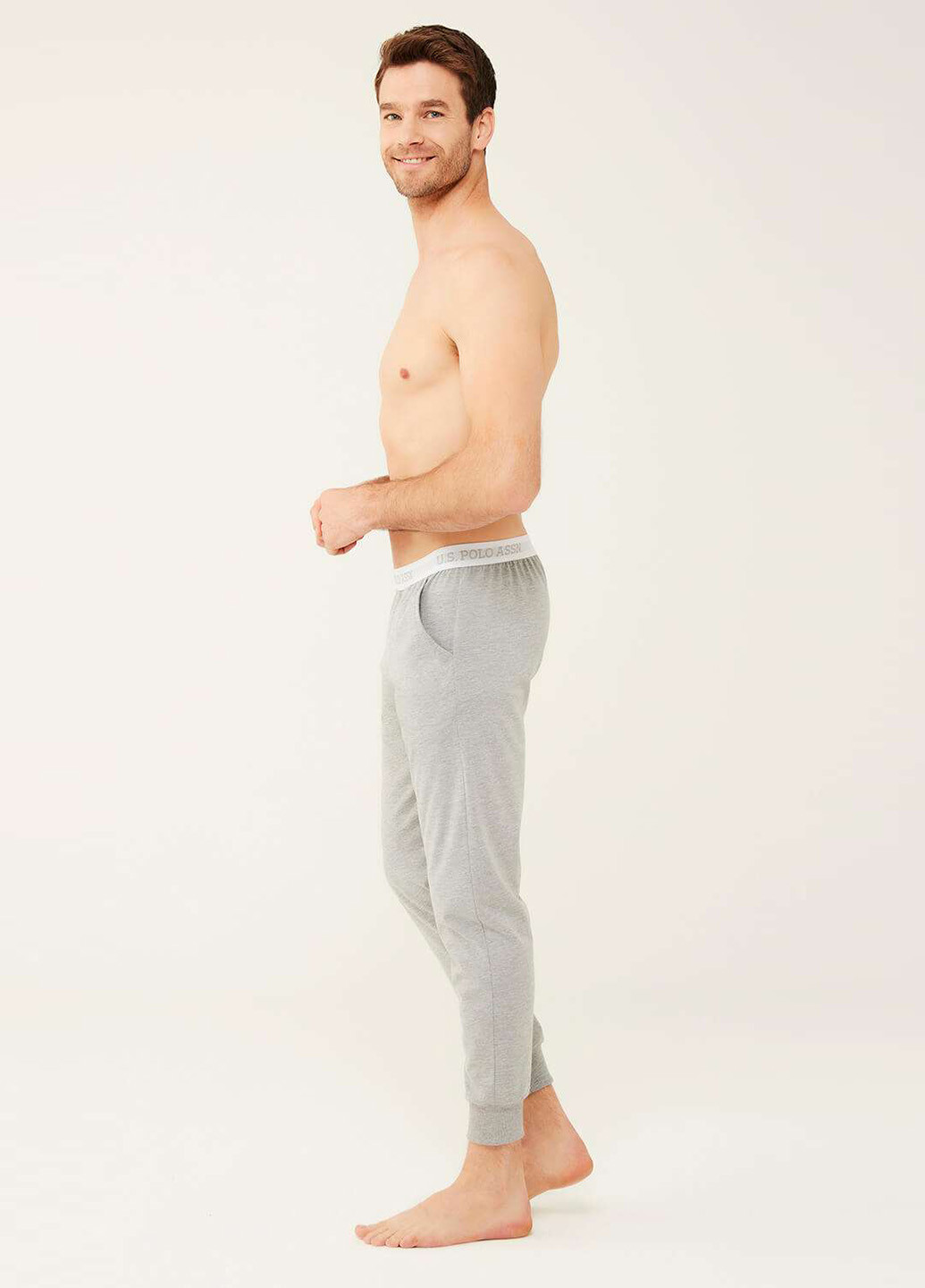 Светло-серые домашние демисезонные брюки U.S. Polo Assn.
