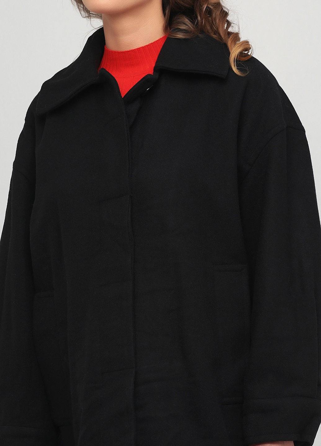 Чорне Діловий, Кежуал півпальто однобортне Weekday однотонне