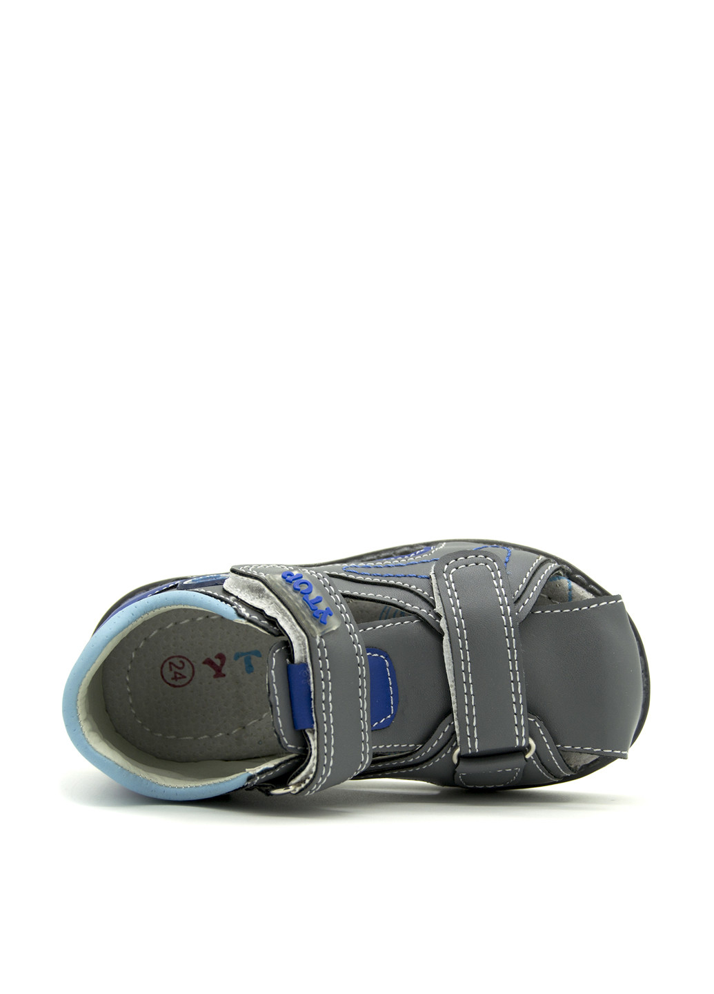 Серо-синие кэжуал сандалии YTOP на липучке