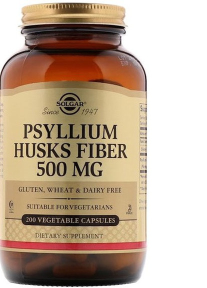 Psyllium Husks Fiber 500 mg 200 Veg Caps SOL-02315 Solgar (256380128)