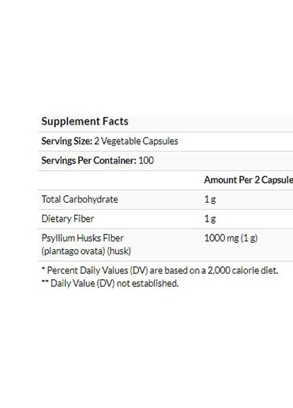 Psyllium Husks Fiber 500 mg 200 Veg Caps SOL-02315 Solgar (256380128)