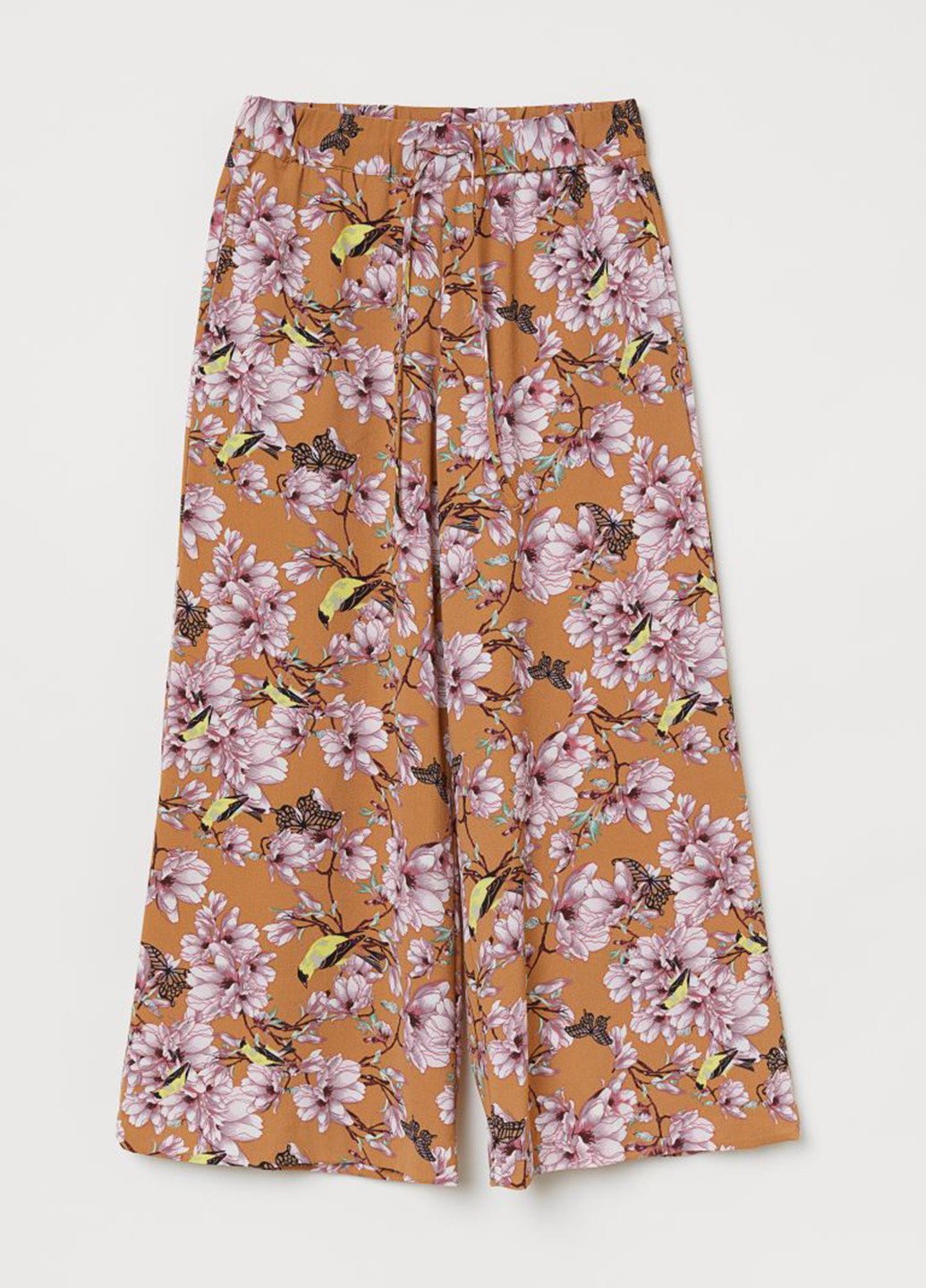 Темно-бежевые кэжуал летние палаццо брюки H&M