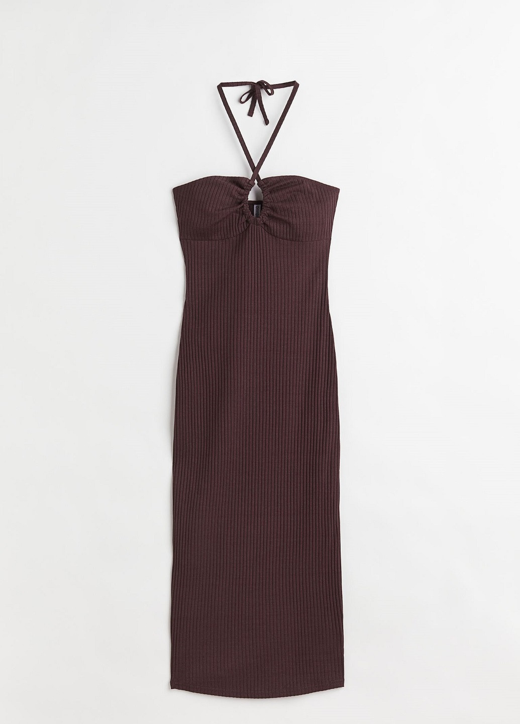 Темно-коричневое кэжуал платье H&M однотонное