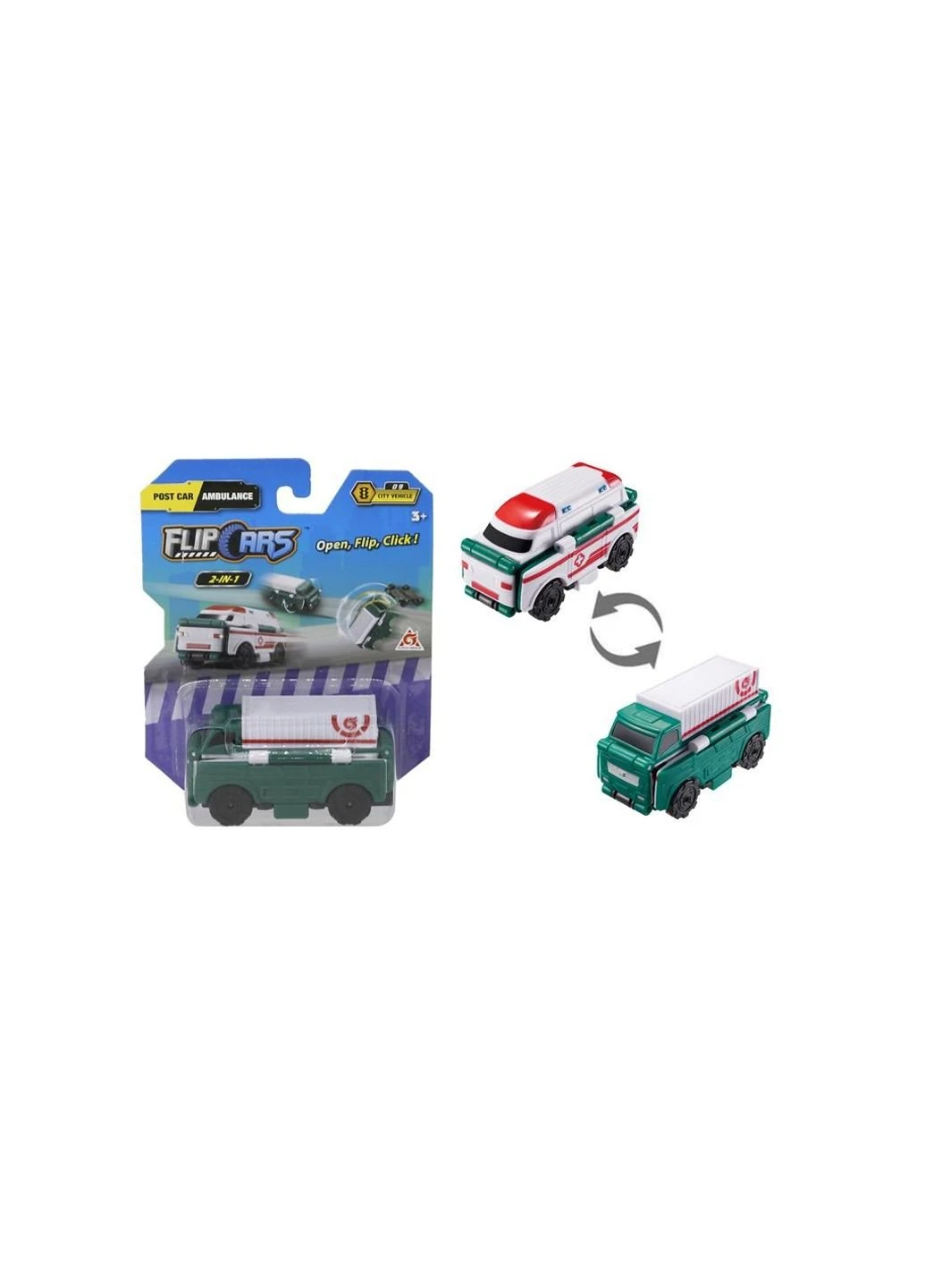 Машина Flip Cars 2 в 1 Вантажівка та Швидка допомога (EU463875-39) No Brand (254074247)