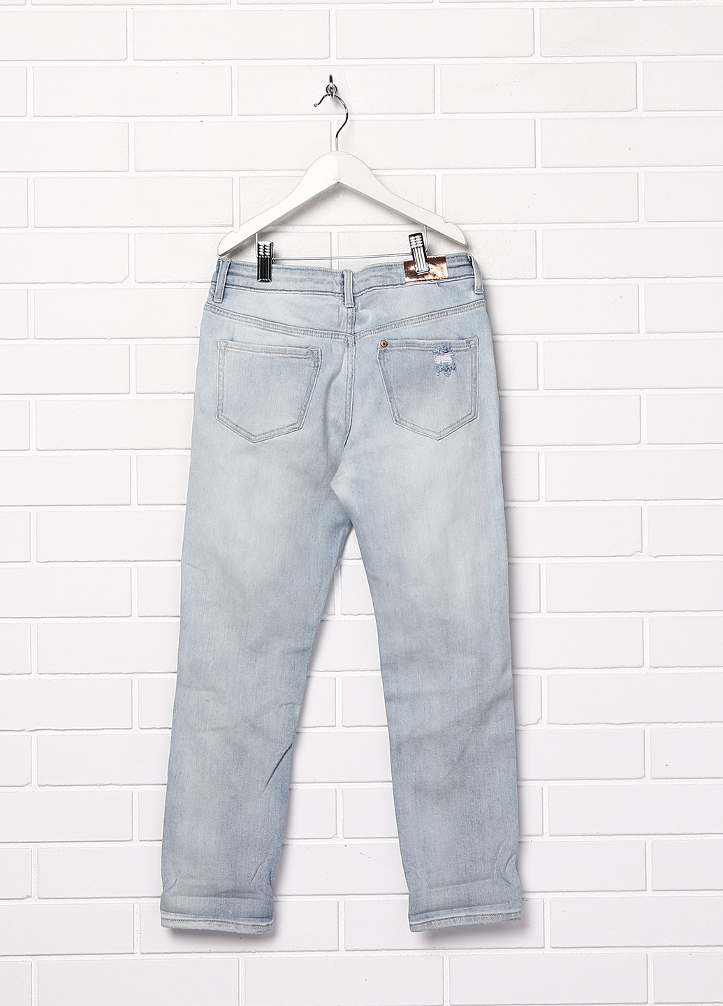 Голубые демисезонные с высокой талией джинсы H&M