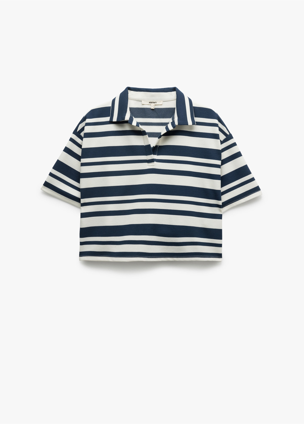 Цветная женская футболка-поло KOTON в полоску