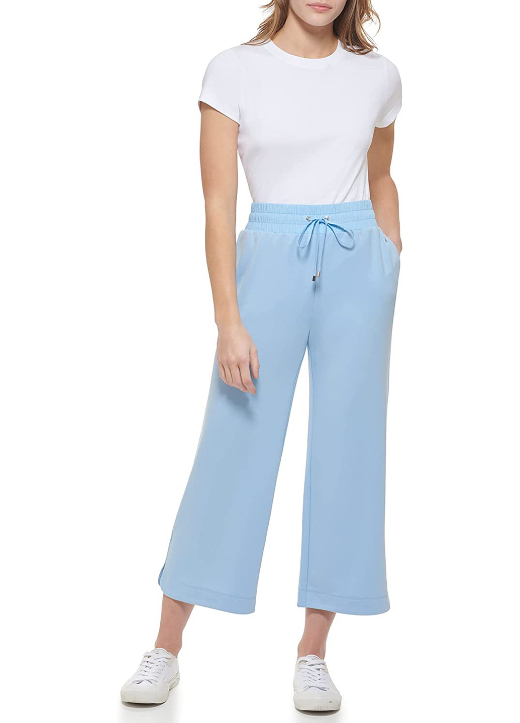 Голубые спортивные летние укороченные брюки Calvin Klein