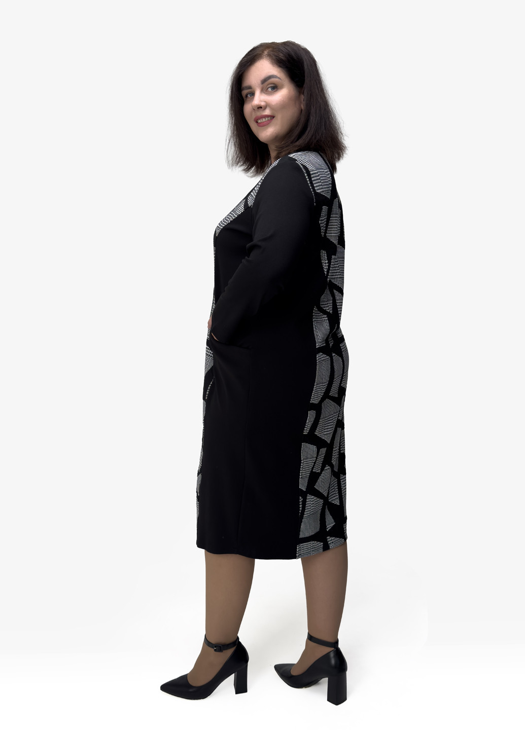 Черное кэжуал платье футляр Hookk Design с животным (анималистичным) принтом