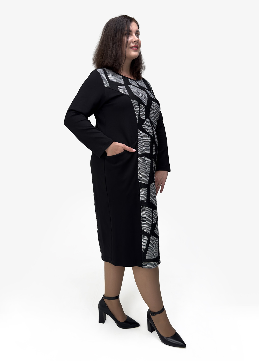 Черное кэжуал платье футляр Hookk Design с животным (анималистичным) принтом