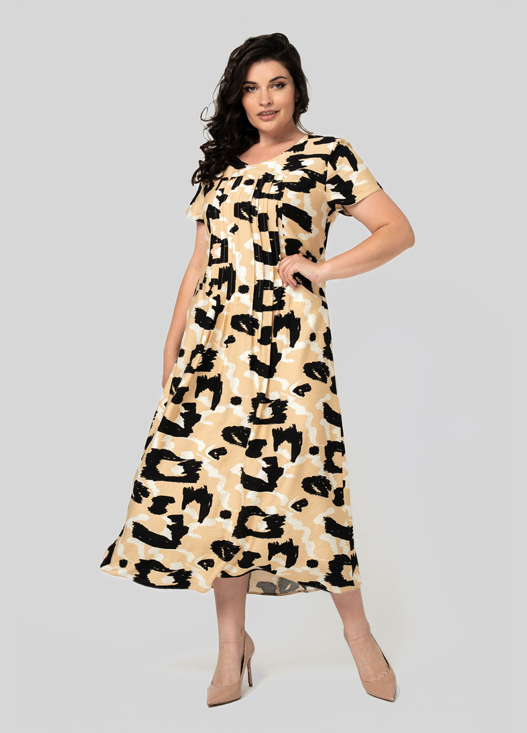 Пісочна кежуал сукня а-силует A'll Posa з малюнком