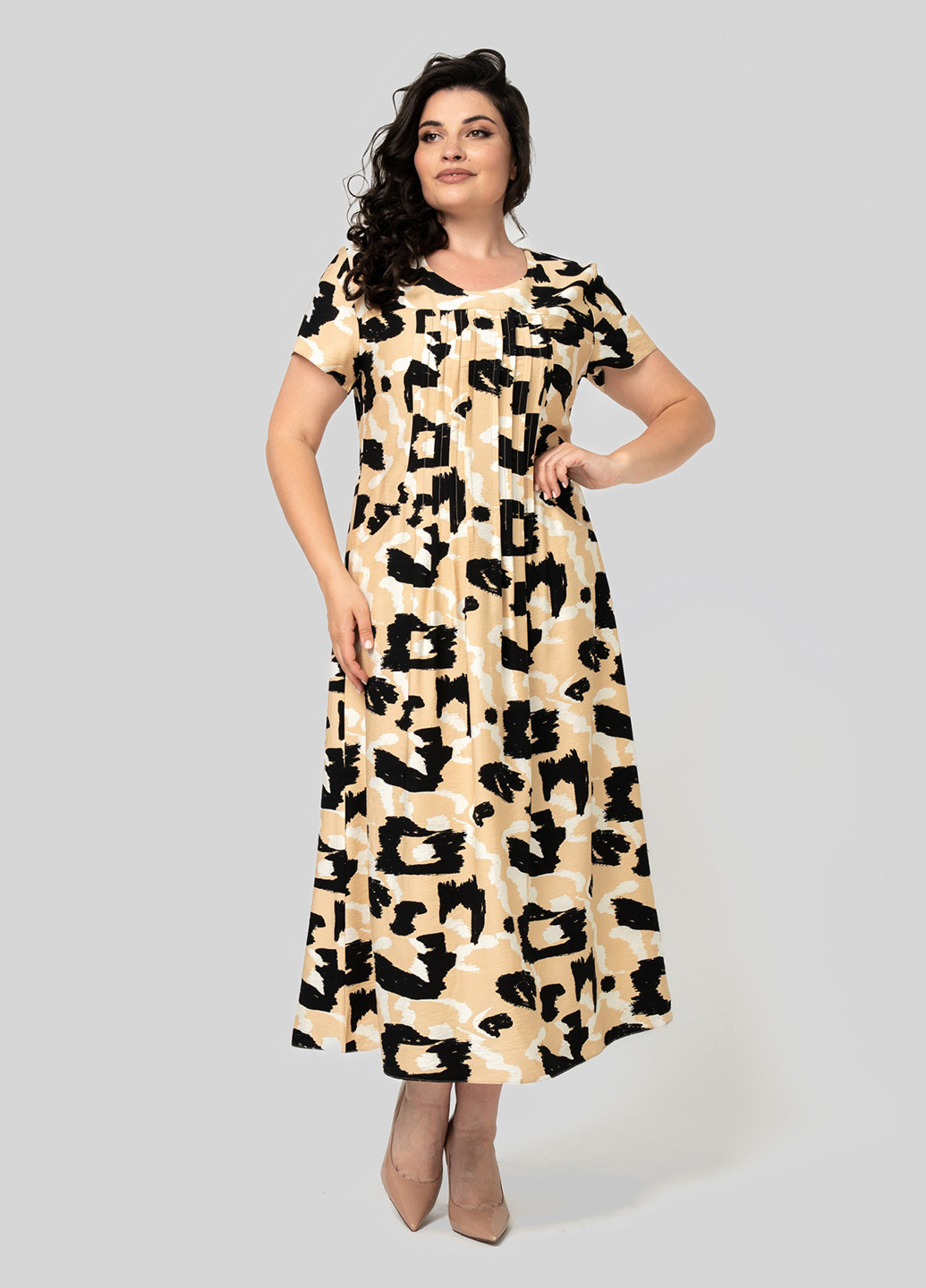 Пісочна кежуал сукня а-силует A'll Posa з малюнком