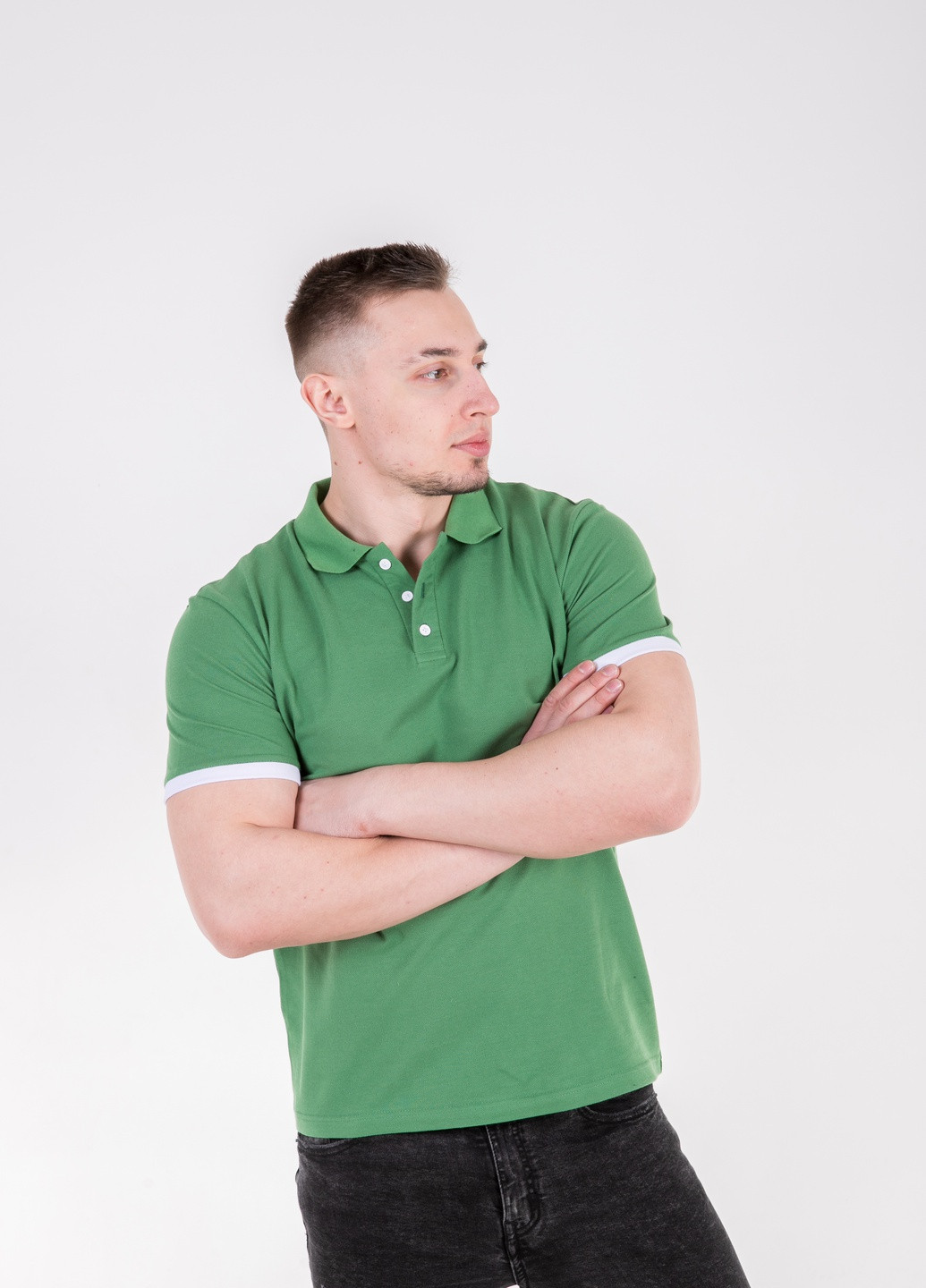 Зеленая футболка-футболка поло мужская для мужчин TvoePolo