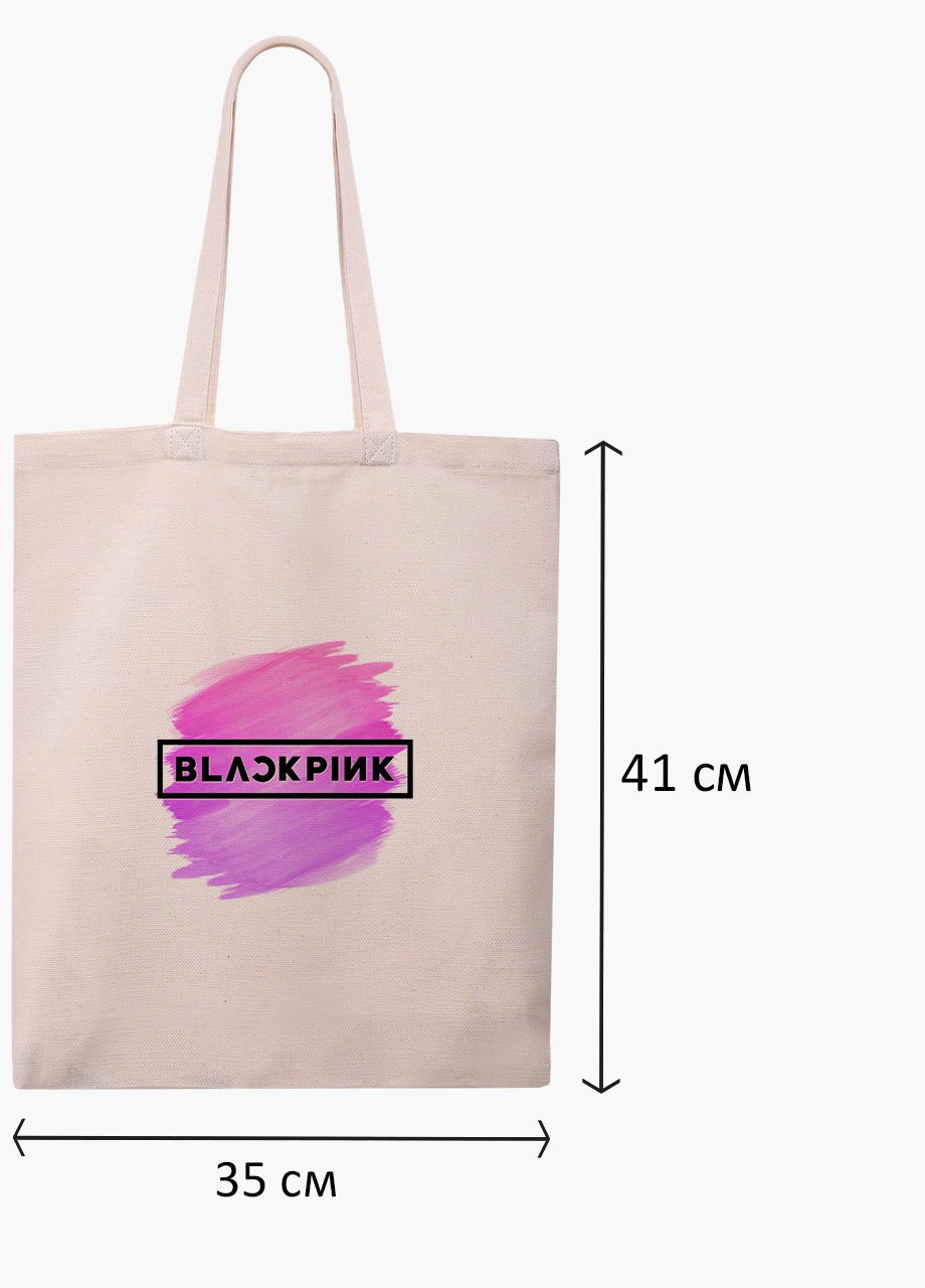 Еко сумка шоппер біла Блек Пінк (BlackPink) (9227-1350-WT) екосумка шопер 41*35 см MobiPrint (216642246)