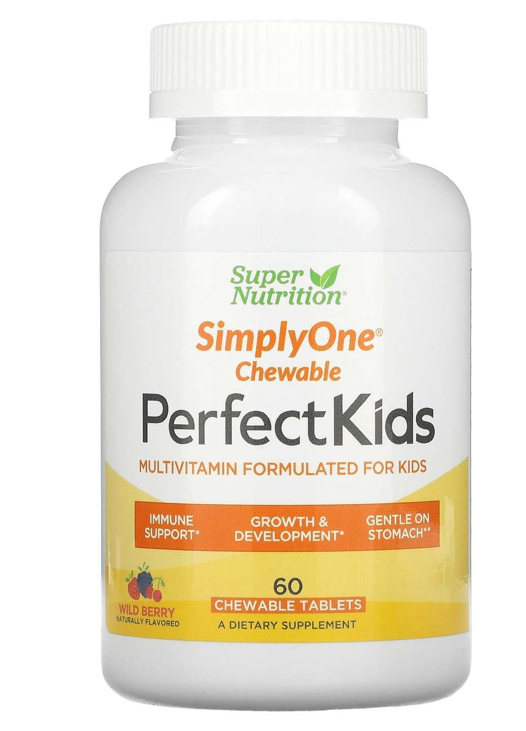 Мультивітамінний комплекс Perfect Kids Complete Multivitamin, Wild-Berry, 60 Vegetarian Chewable Tablets Super Nutrition (254371739)