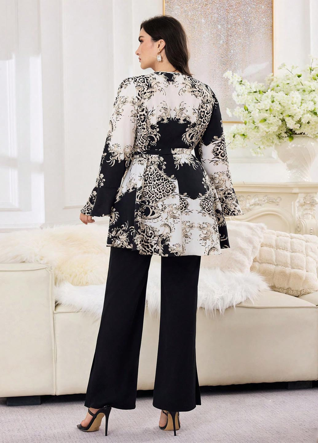 Комбінований демісезонний комплект (блуза, штани) SHEIN