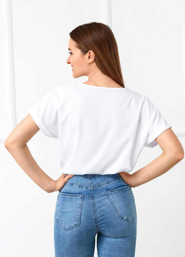 Біла літня блузка футболка Fashion Girl Moment