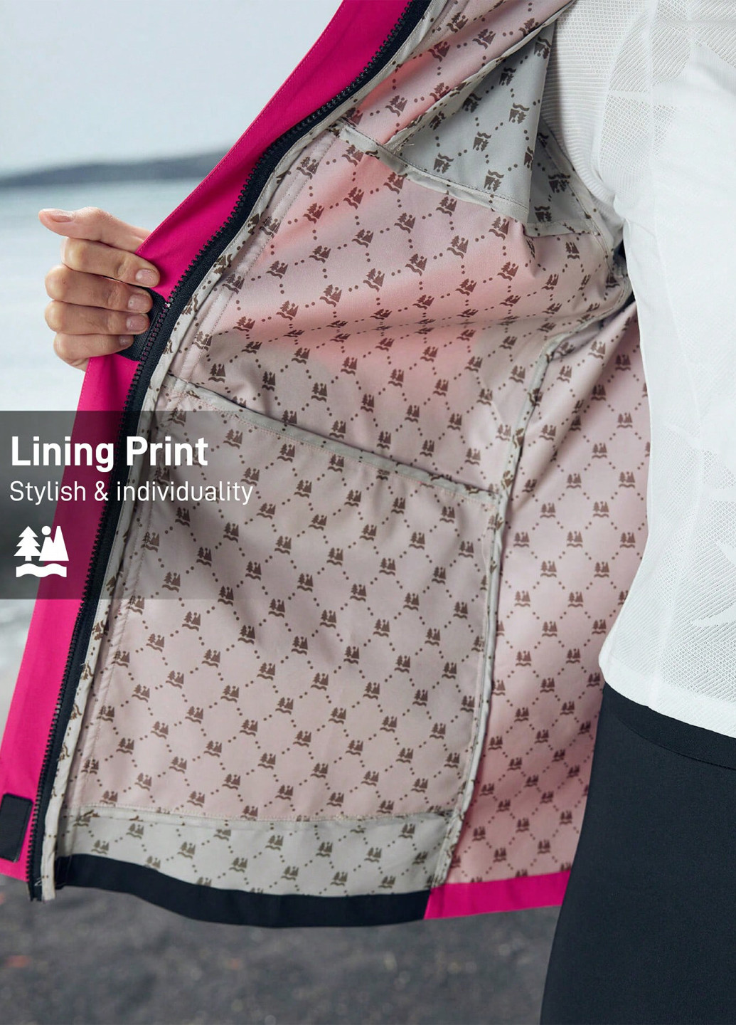 Фуксиновая демисезонная куртка SHEIN