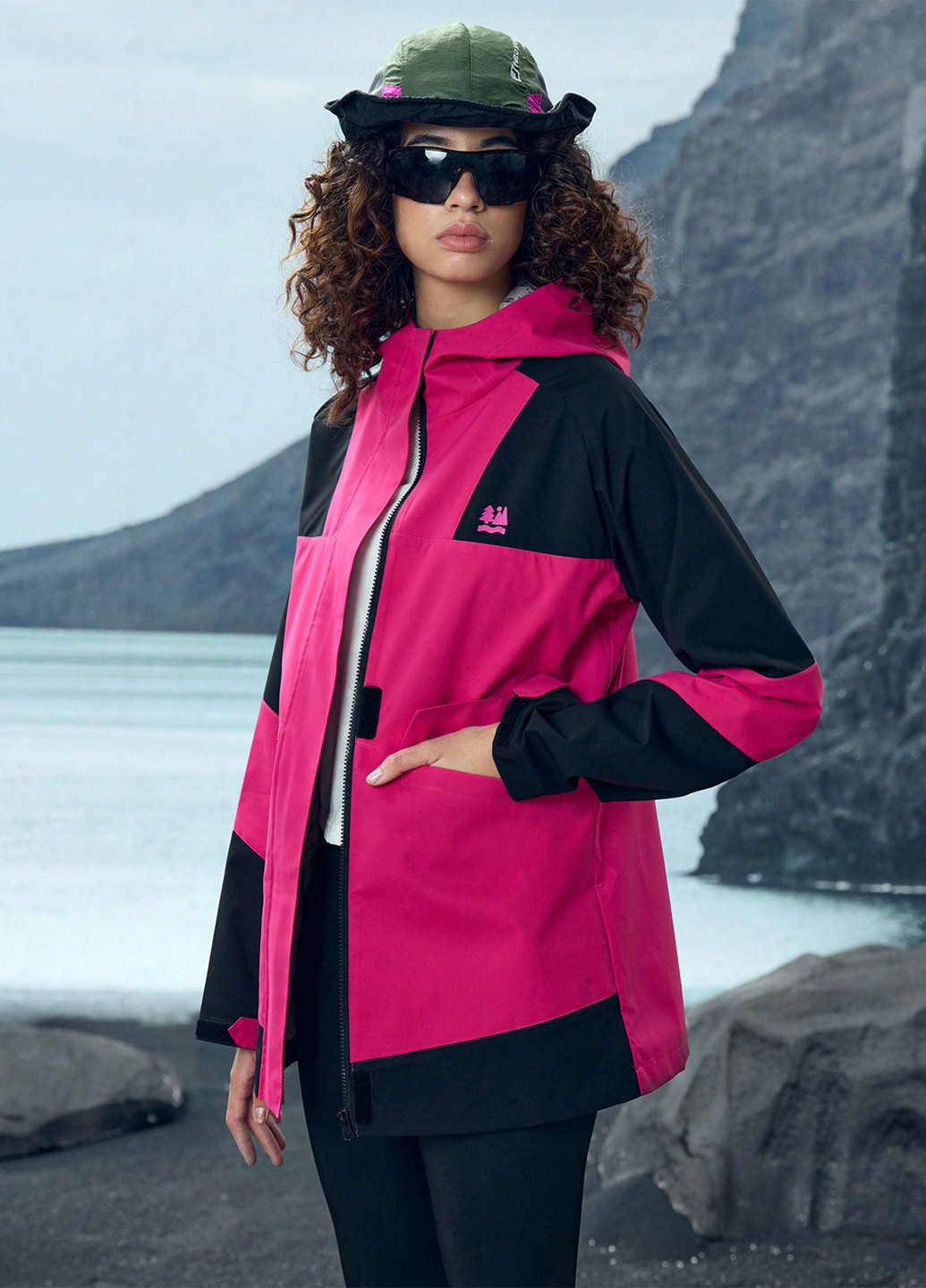 Фуксиновая демисезонная куртка SHEIN