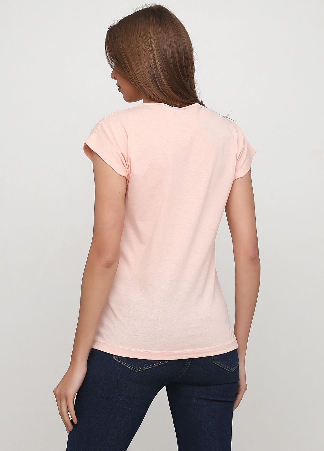 Светло-розовая летняя футболка London Look