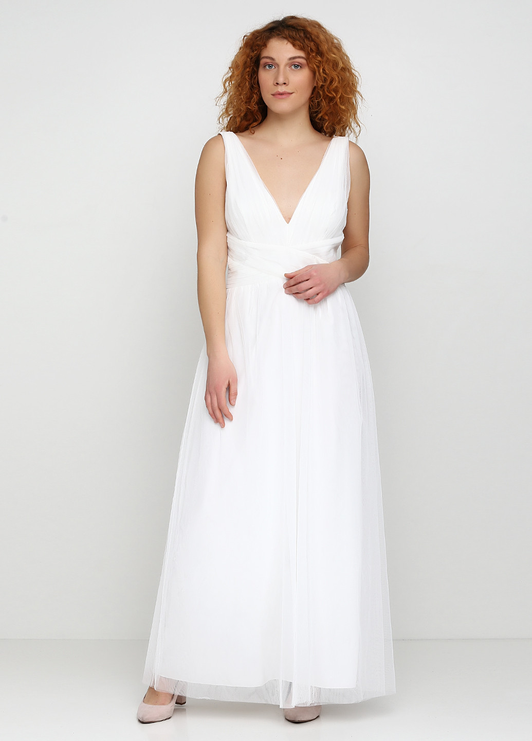 Белое свадебное платье макси Little Mistress однотонное