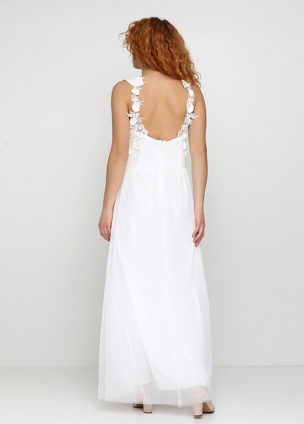 Белое свадебное платье макси Little Mistress однотонное