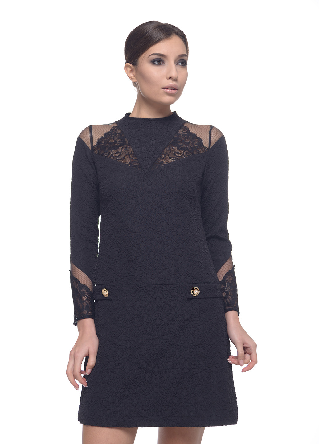 Черное кэжуал платье Arefeva фактурное