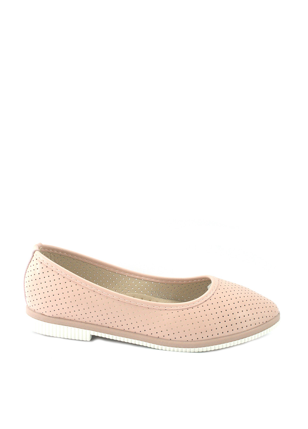 Женские балетки | пудровые однотонные перфорация искусственная кожа (321828240)