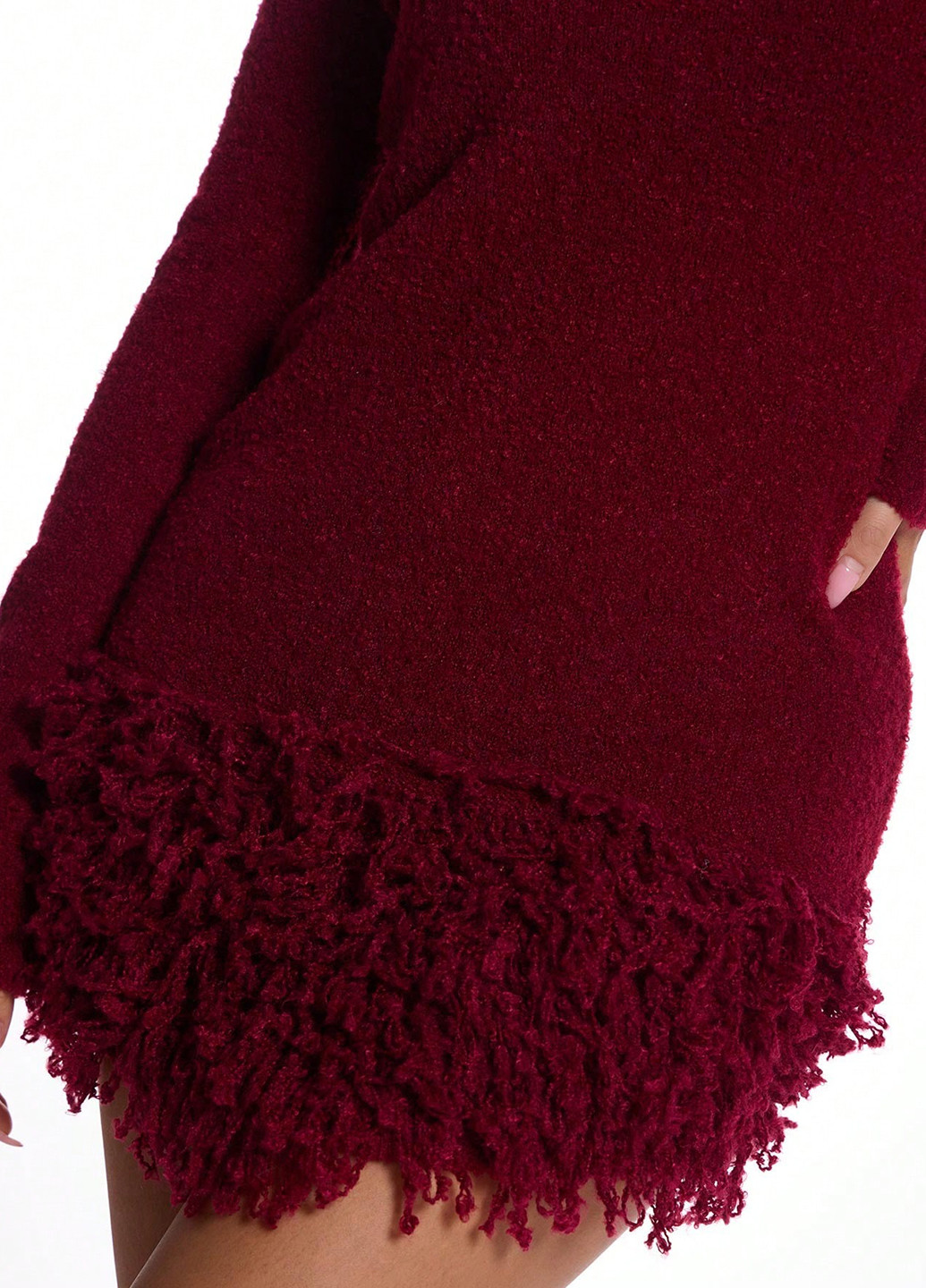 Темно-бордовое праздничный, карнавальный, вечернее, кэжуал платье футляр, а-силуэт SHEIN однотонное