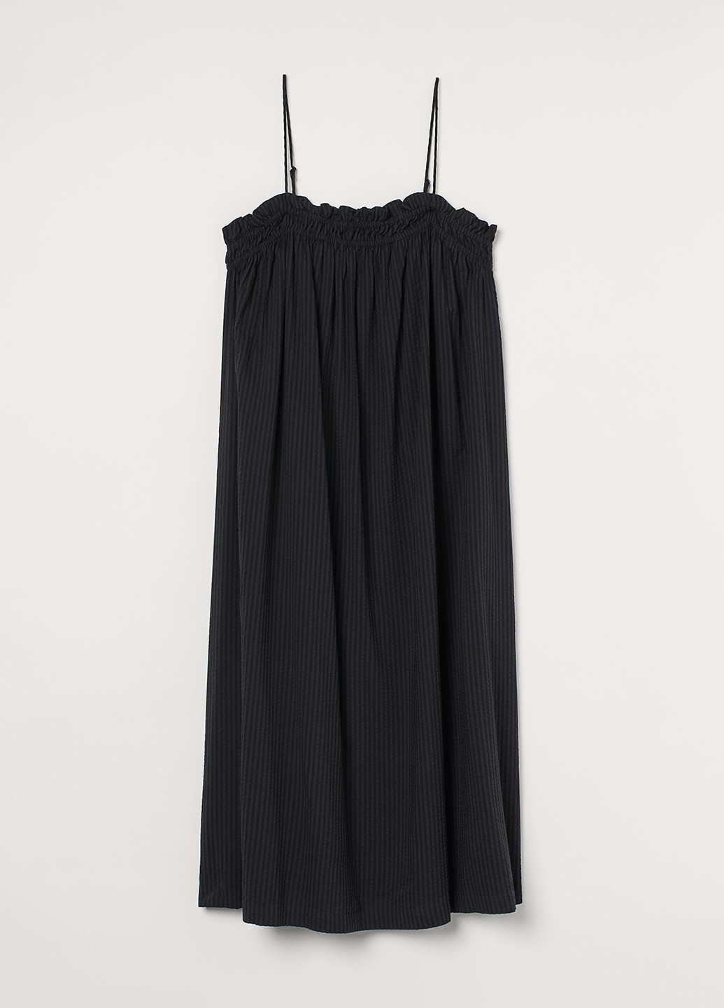 Черное кэжуал платье а-силуэт H&M в полоску
