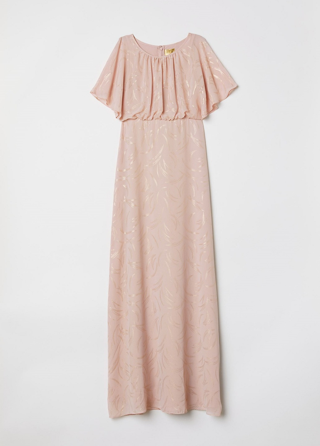 Розовое вечернее длинное коктейльное платье H&M однотонное