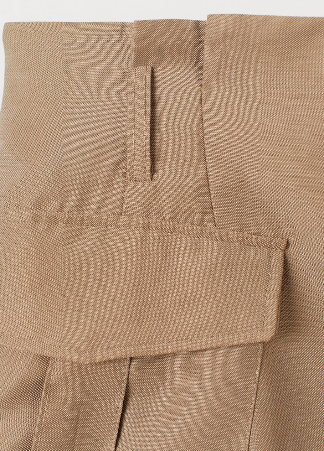 Песочная кэжуал однотонная юбка H&M клешированная, карго