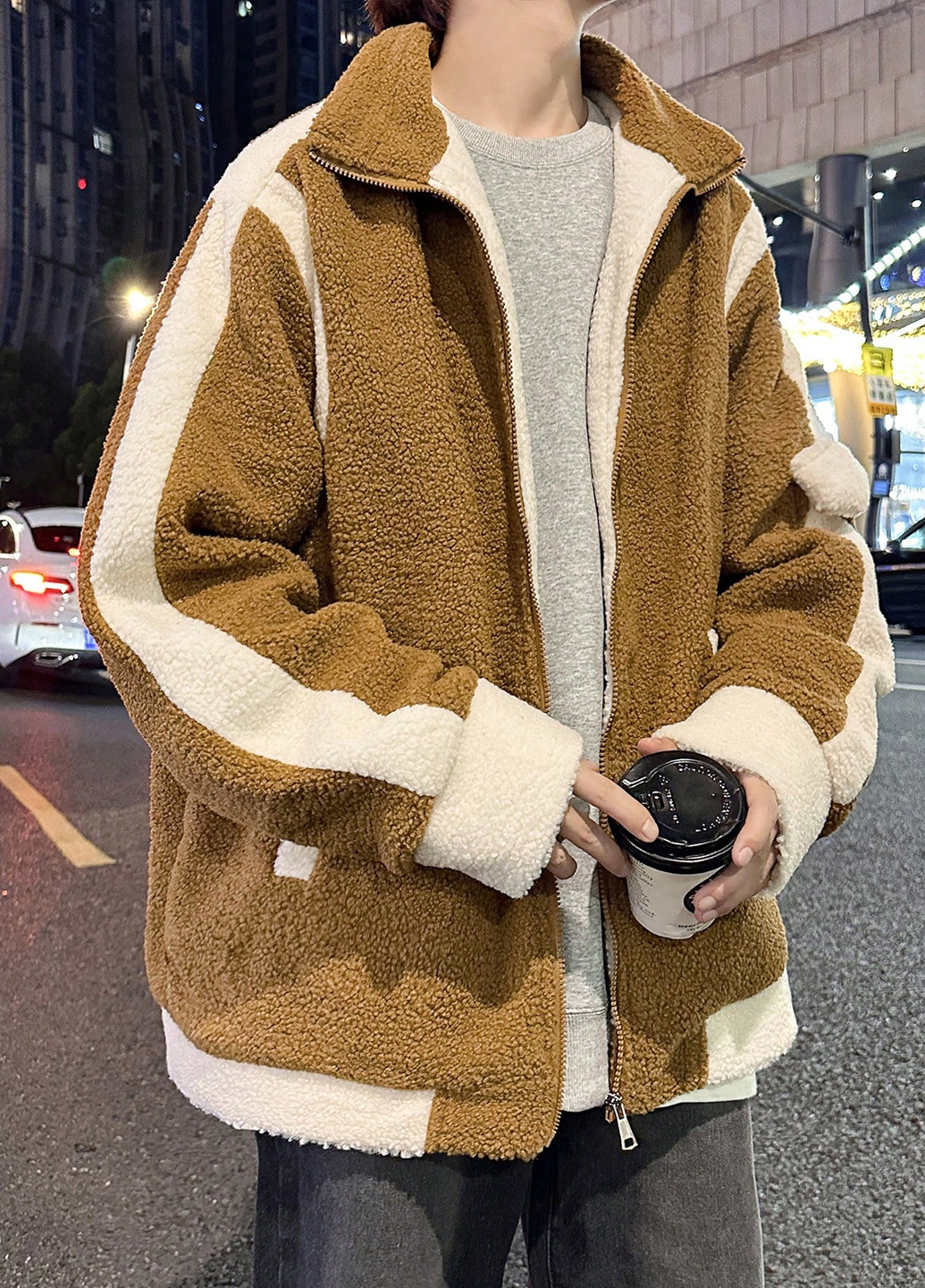 Пісочна демісезонна куртка SHEIN