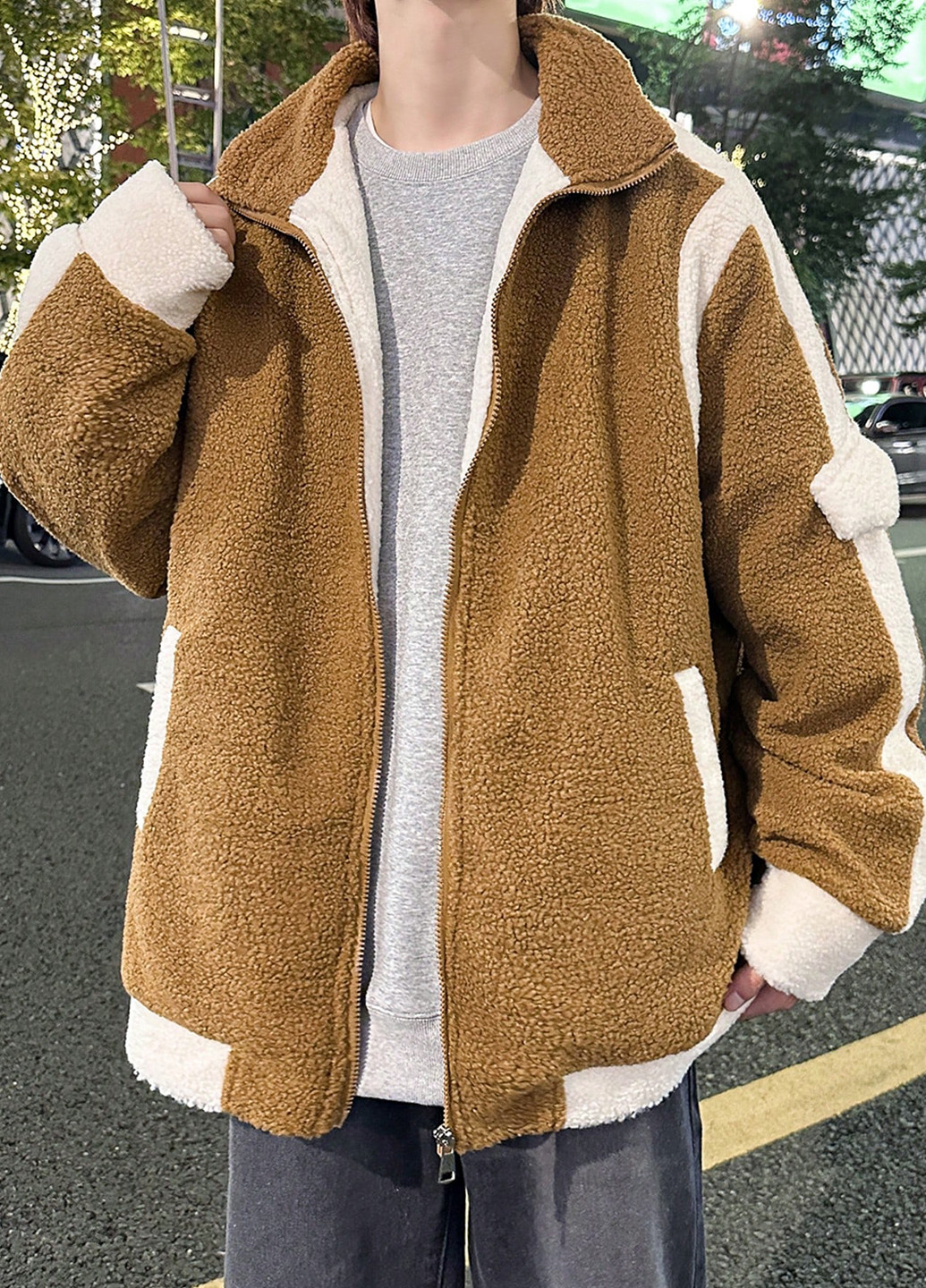 Пісочна демісезонна куртка SHEIN