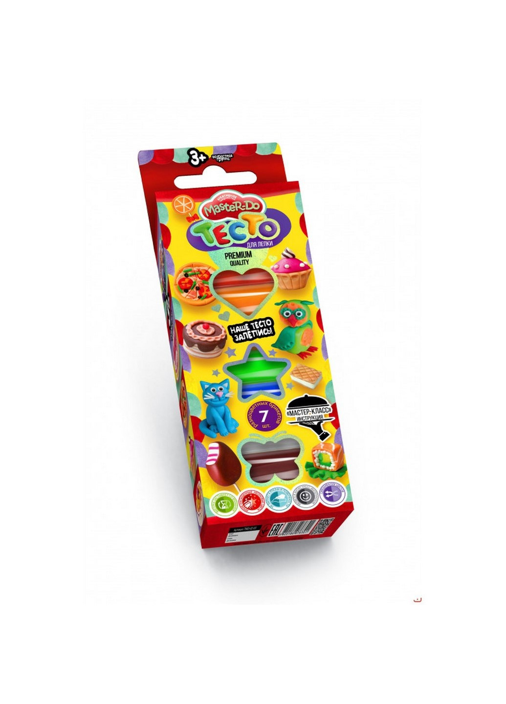 Комплект креативного творчества "Тесто для лепки "Master Do" 7 цветов планшет укр. 7541DT Danko Toys (227046805)