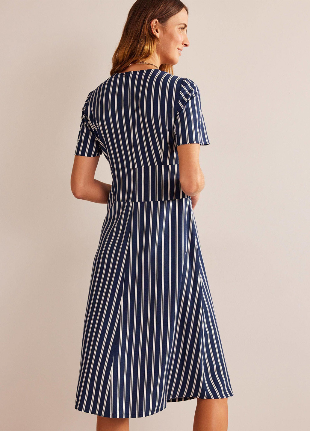 Темно-синя кежуал, ділова сукня футляр Boden в смужку