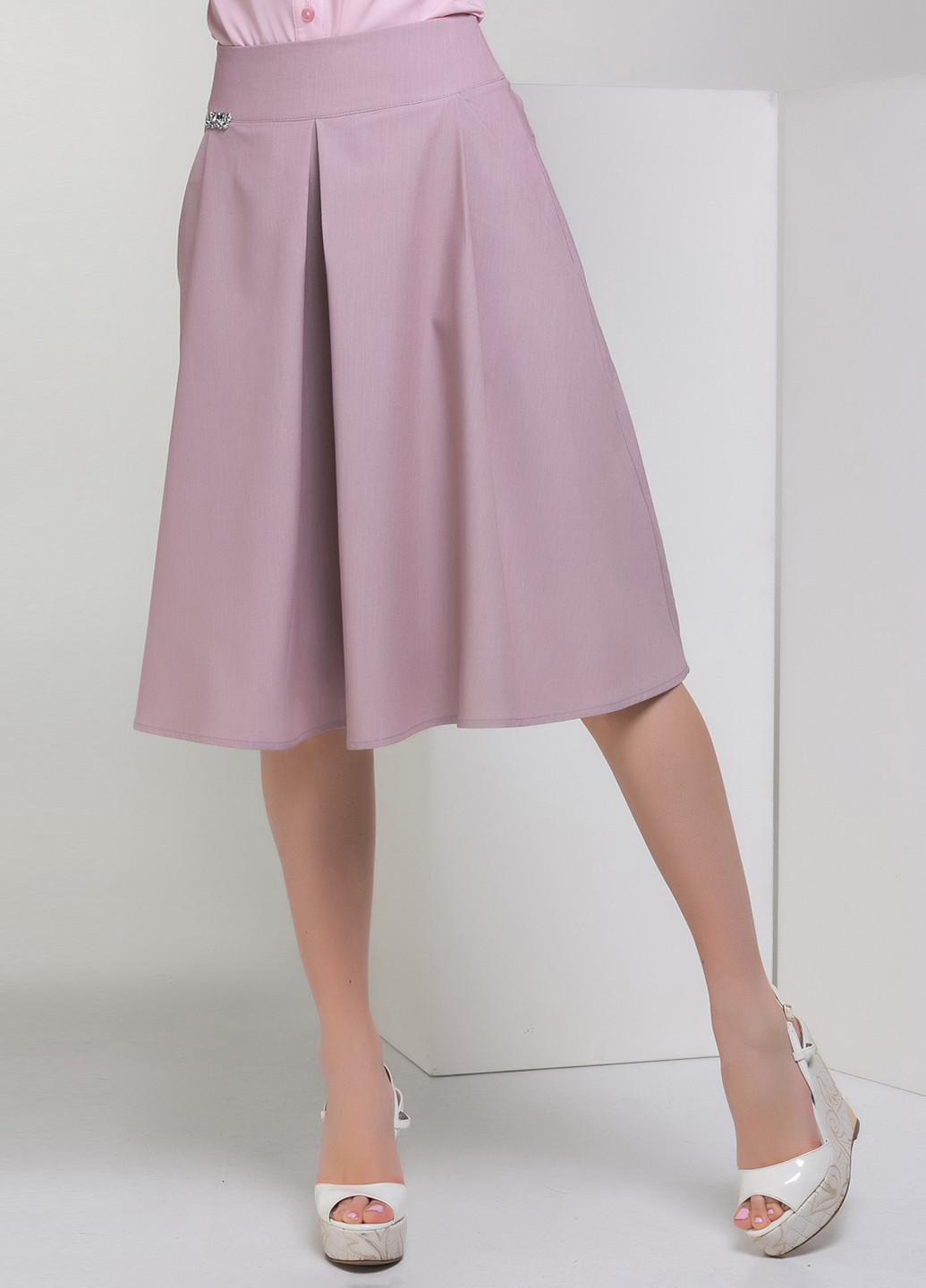Светло-фиолетовая кэжуал однотонная юбка Azuri с высокой талией