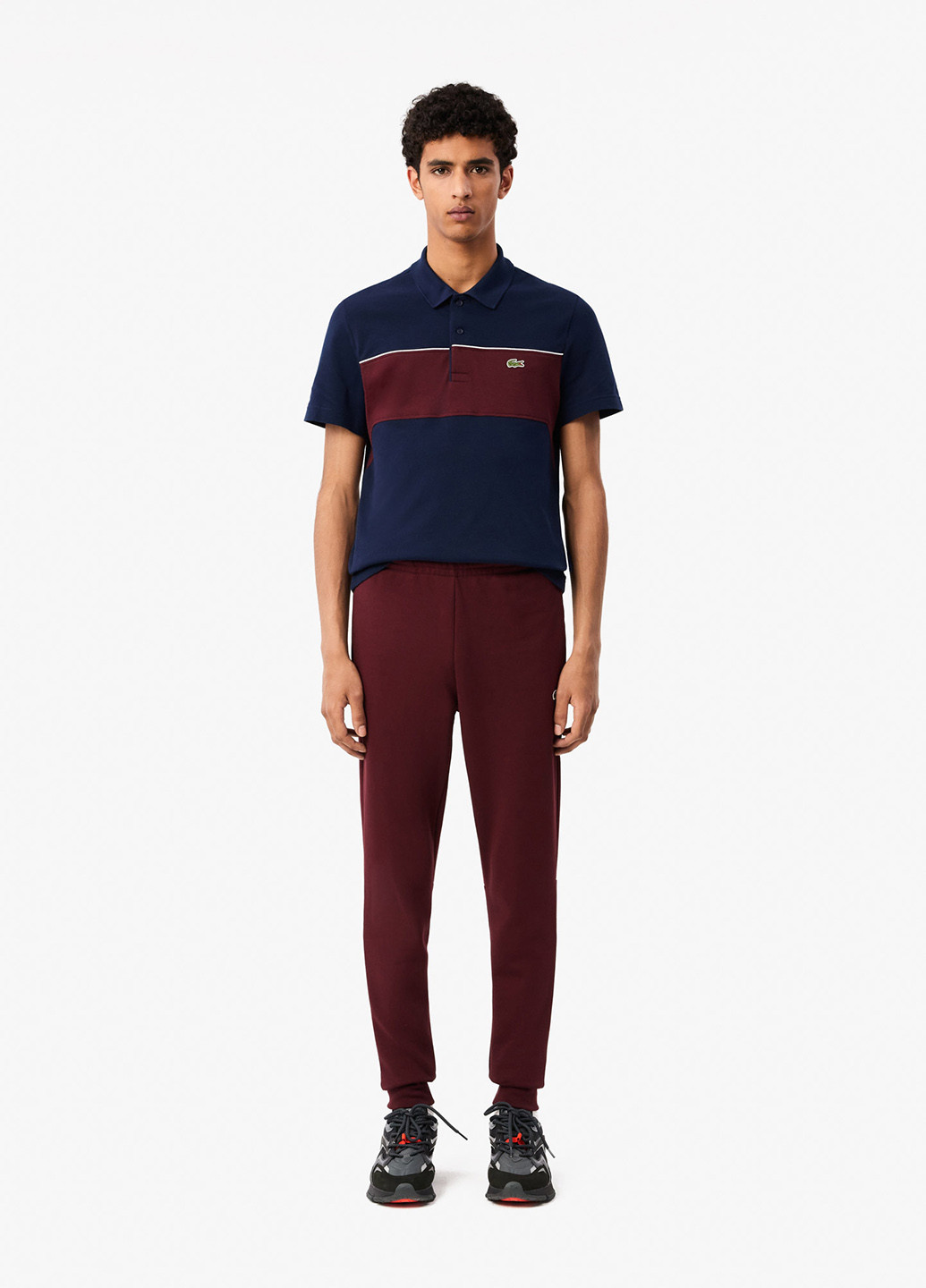 Бордовые спортивные демисезонные джоггеры брюки Lacoste