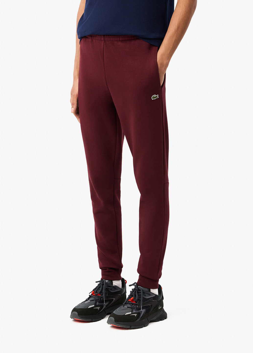 Бордовые спортивные демисезонные джоггеры брюки Lacoste