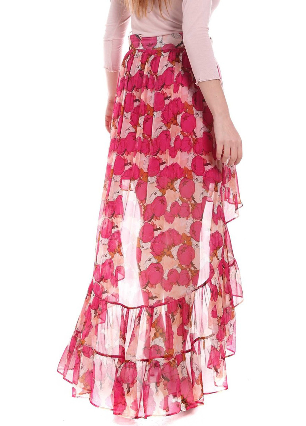 Малиновая кэжуал цветочной расцветки юбка Pinko клешированная