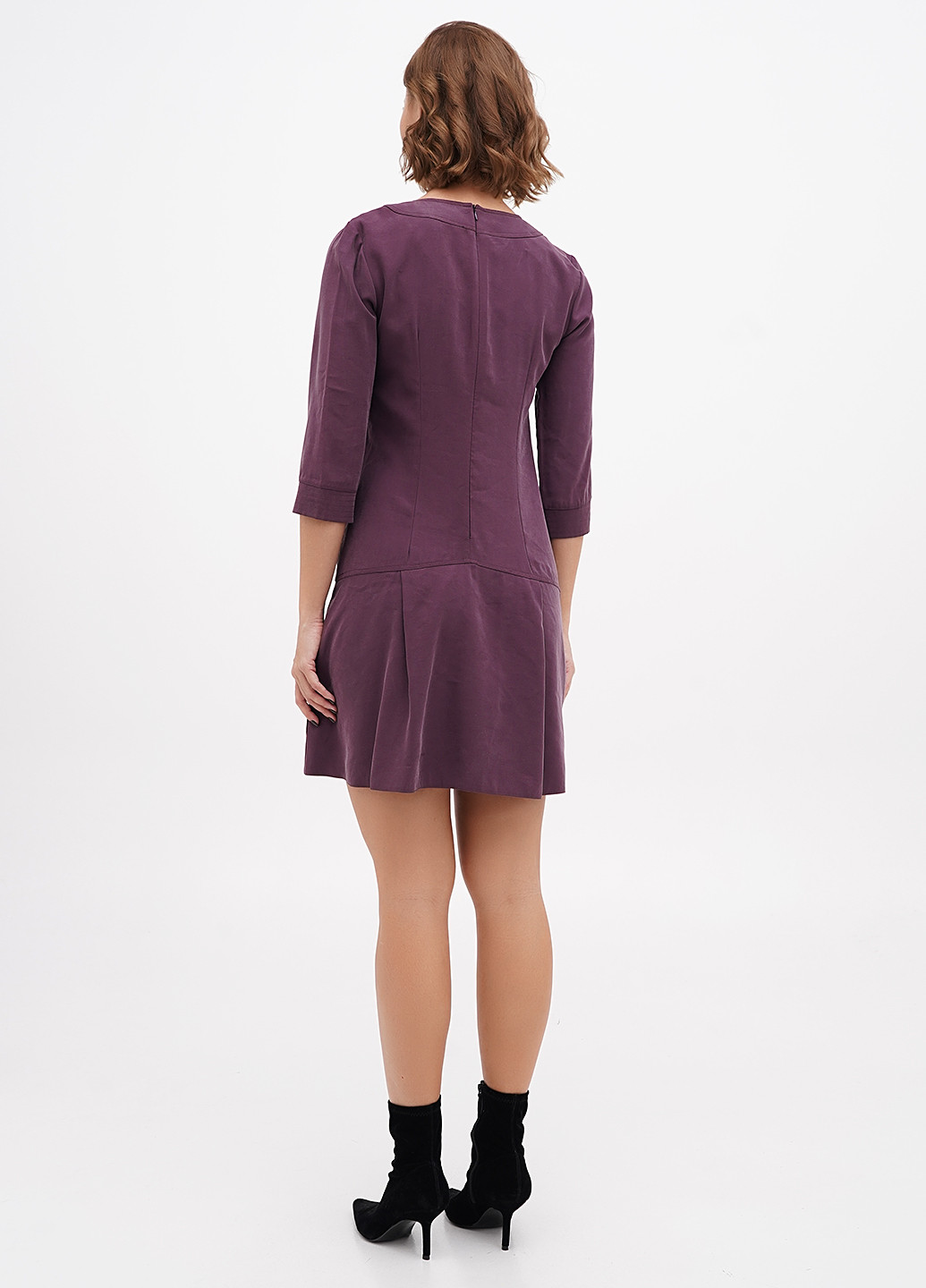 Фиолетовое кэжуал платье клеш Sassofono однотонное