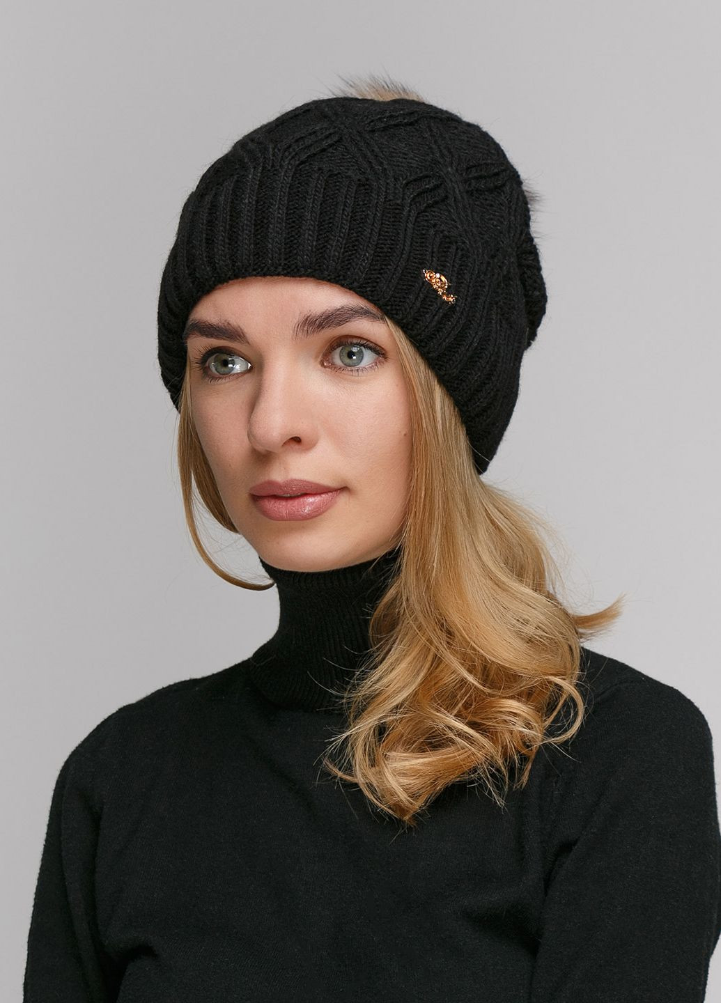 Зимняя теплая женская шапка на флисовой подкладке 550571 Merlini (249643075)