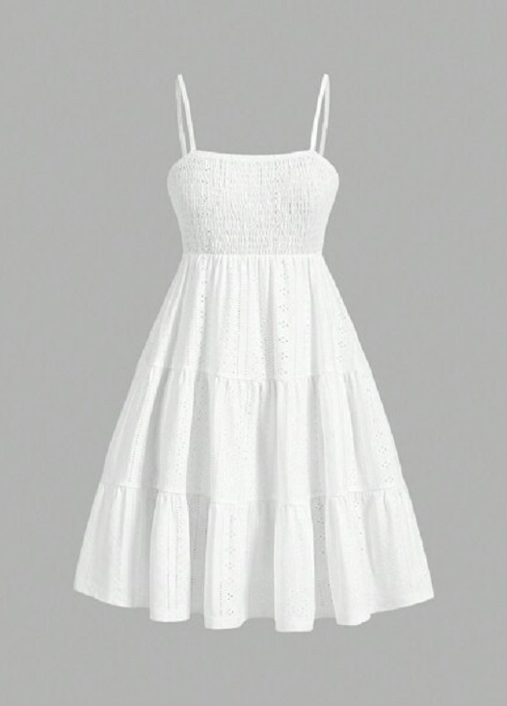 Белое кэжуал платье клеш SHEIN однотонное