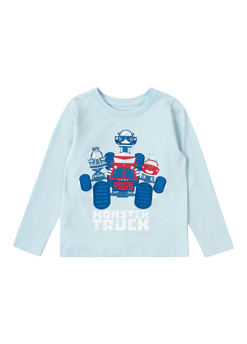 Голубой демисезонный кэжуал лонгслив Фламинго с рисунком