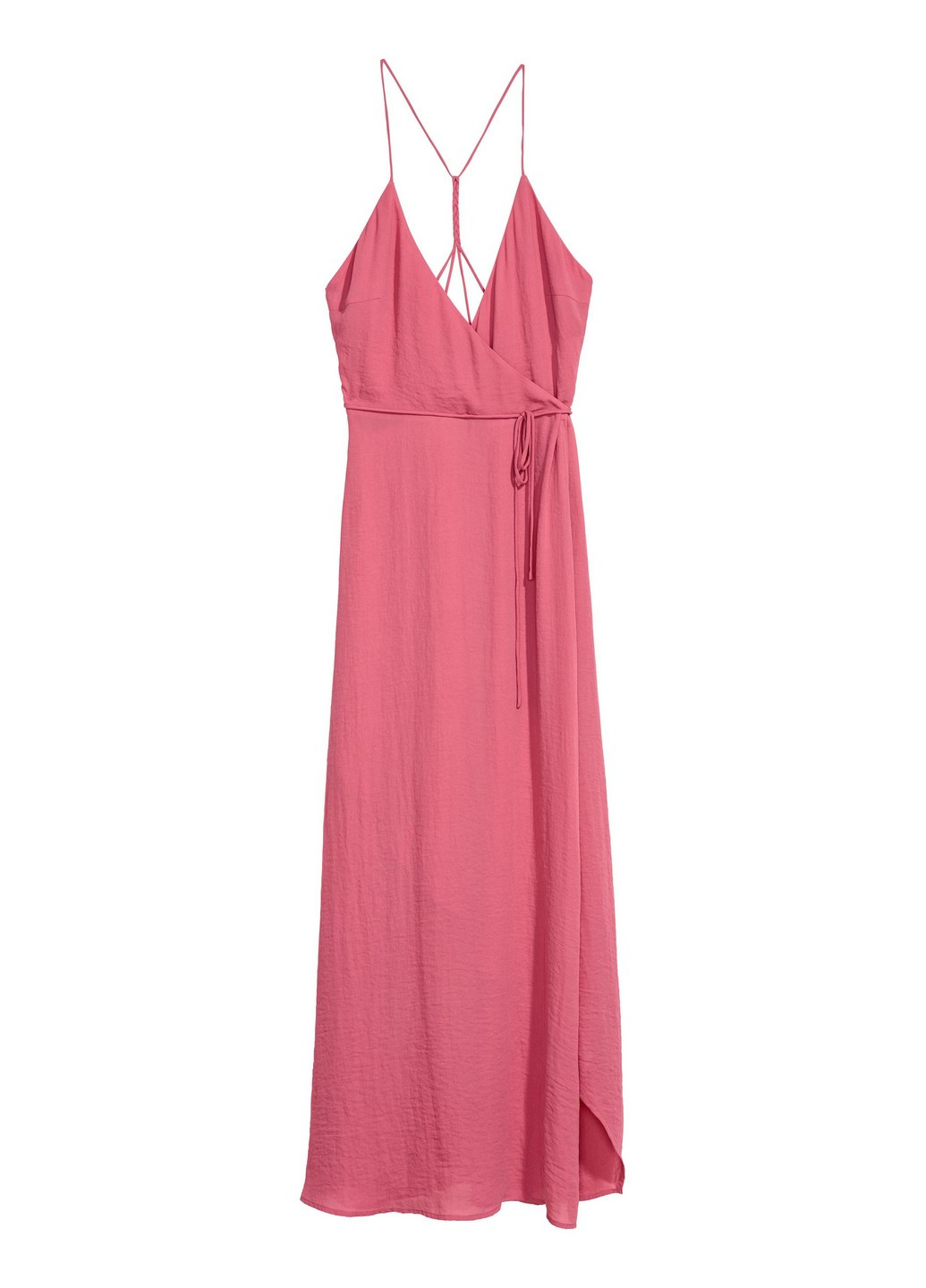 Темно-розовое кэжуал платье H&M однотонное