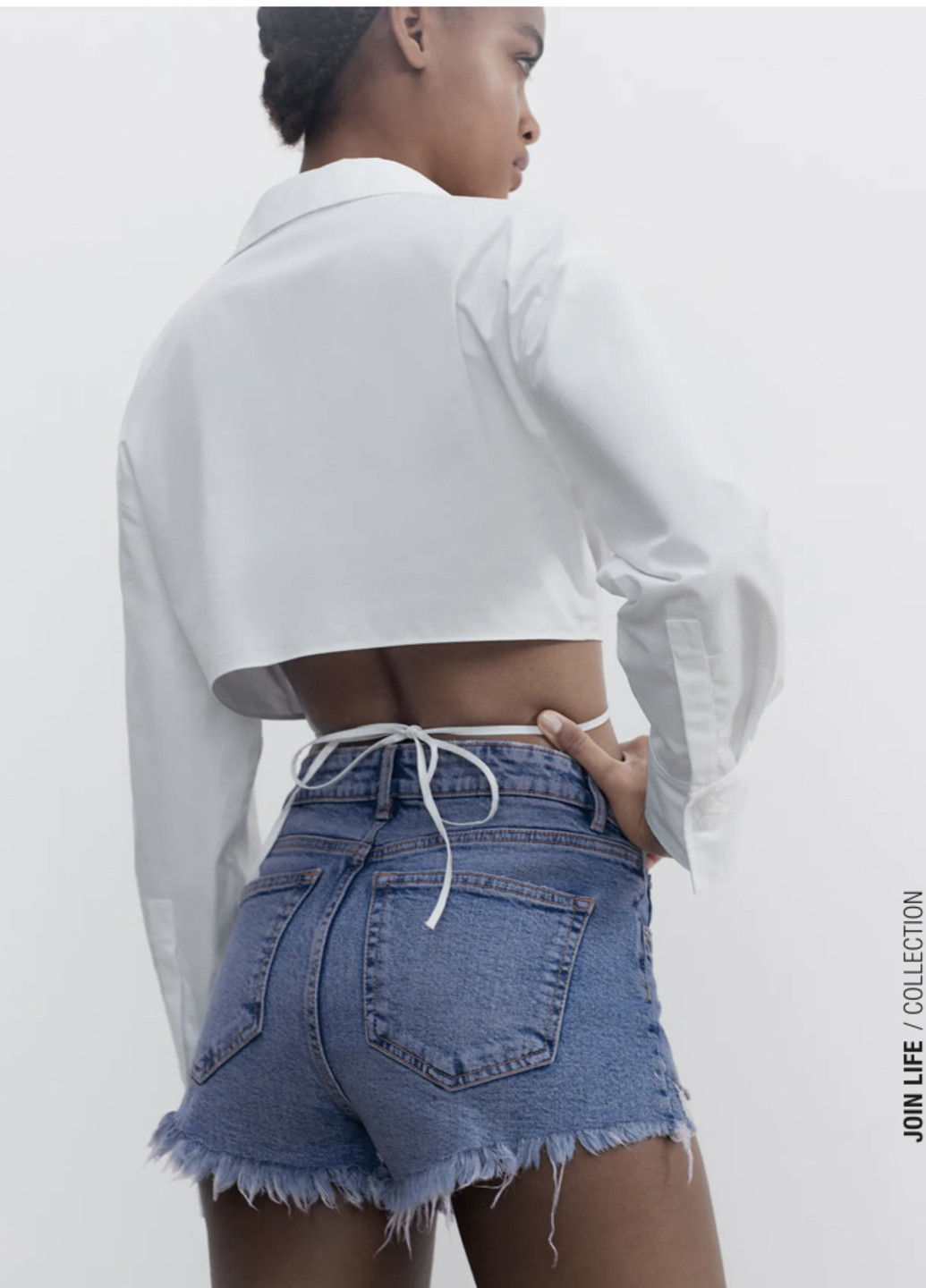 Жіночі джинсові шорти з високою посадкою Zara (252641215)